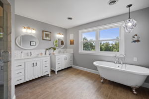 Primary Bathroom with Clawfoot Soaking Tub