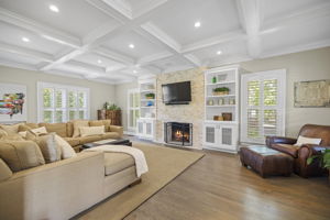 Living Room with Wood-burning Fireplace