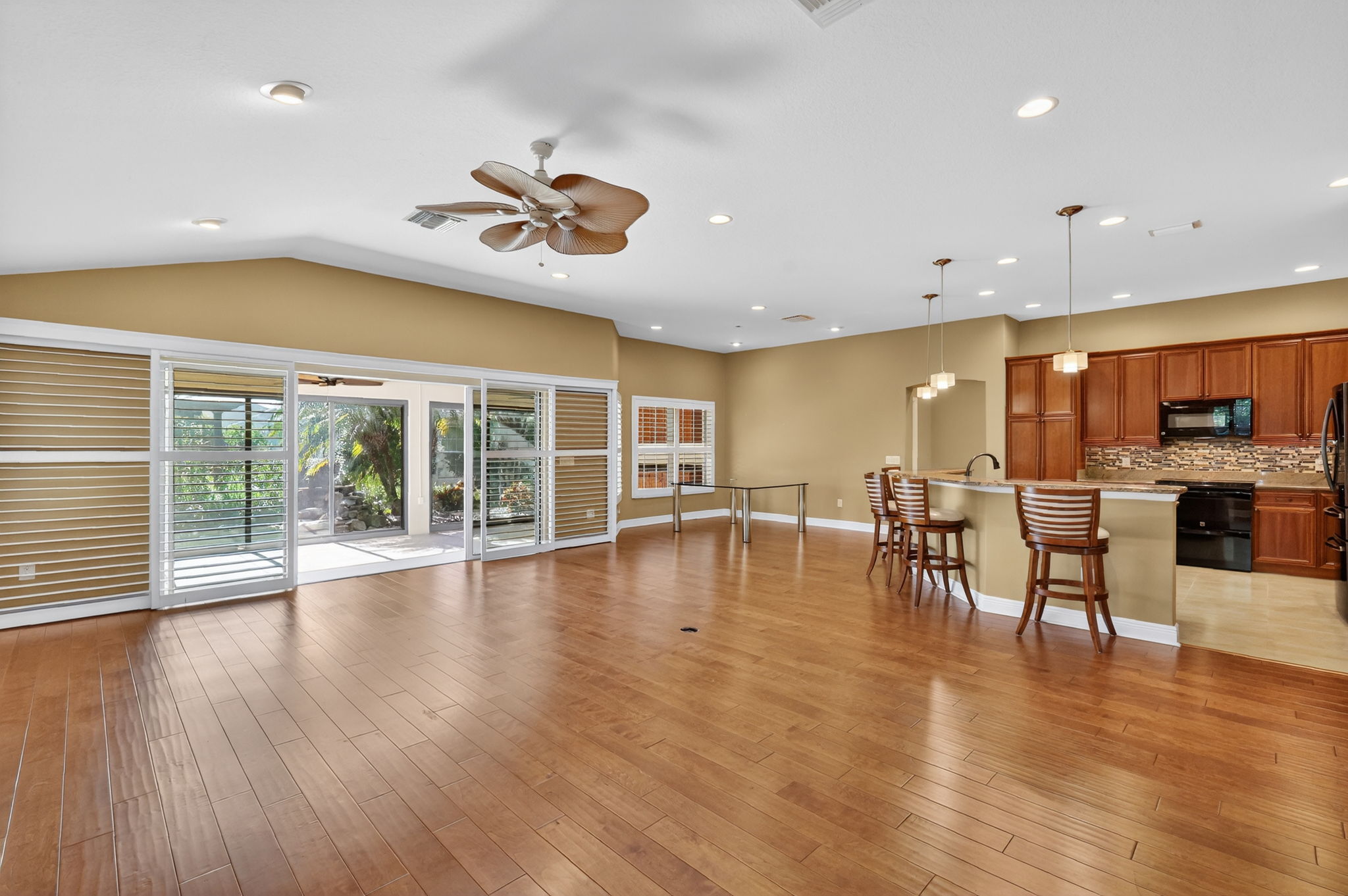 Kitchen, Dining, and Living Rooms