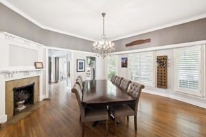 Dining Room with fireplace