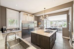 Kitchen with oversized Refrigerator and Freezer