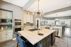 Kitchen open to dining room