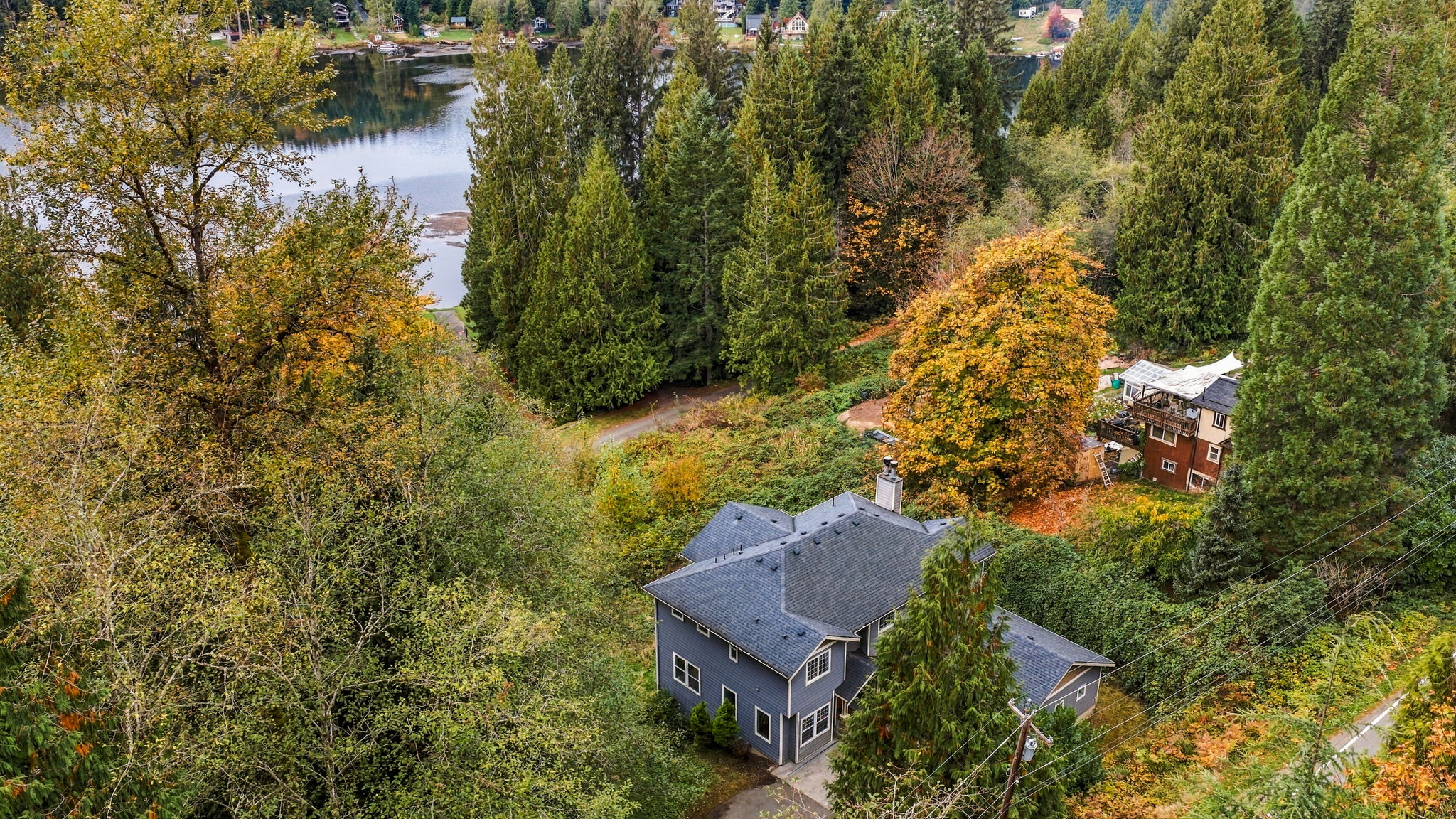 View of home and secluded nature of the property