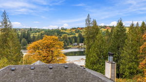 Roof of home and view of Lake Roesiger
