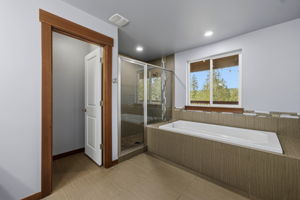 Tiled soaking tub and shower stall