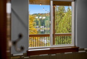 View out the upstairs guest bathroom
