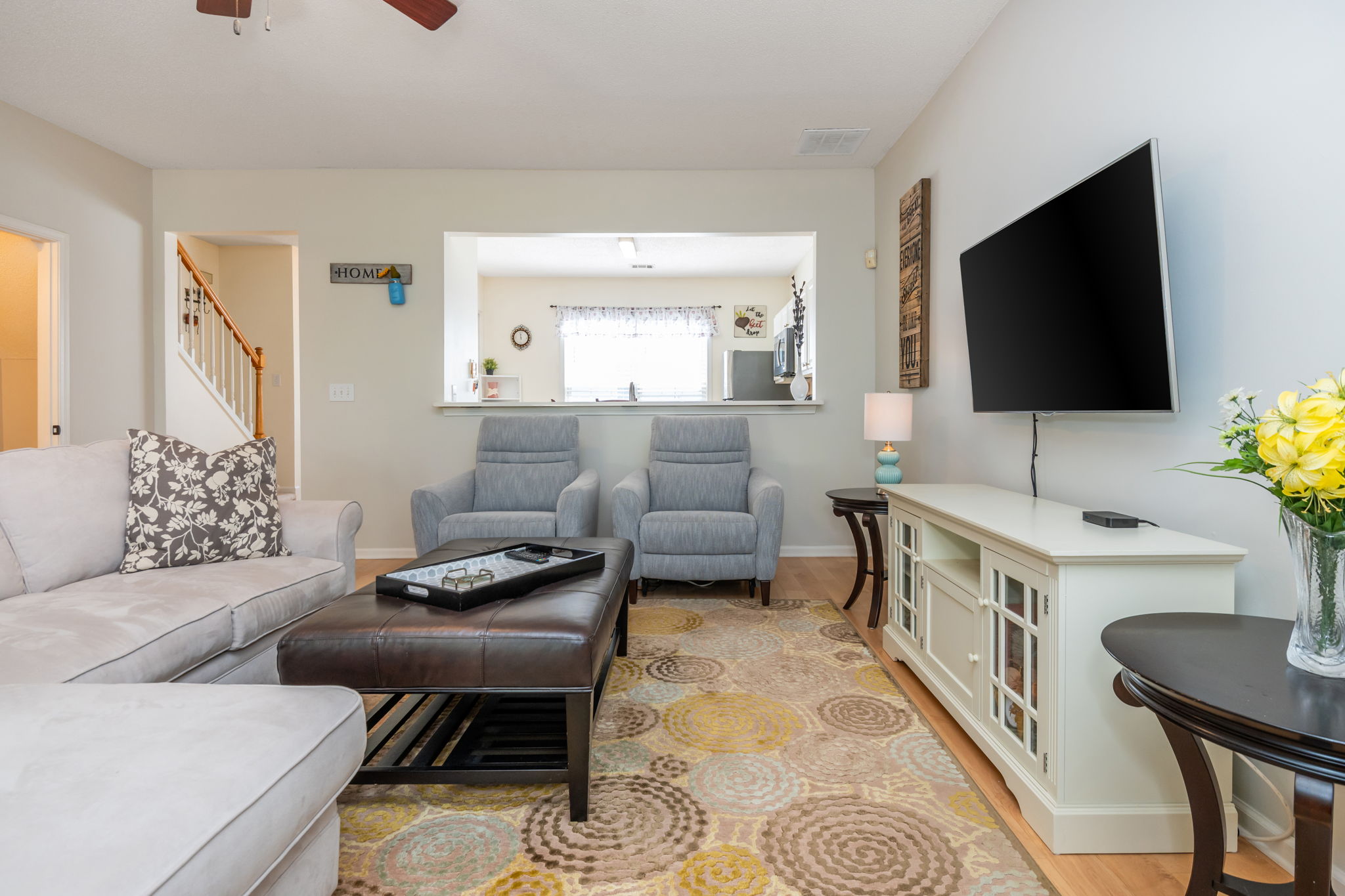 View from Kitchen to Family Room.