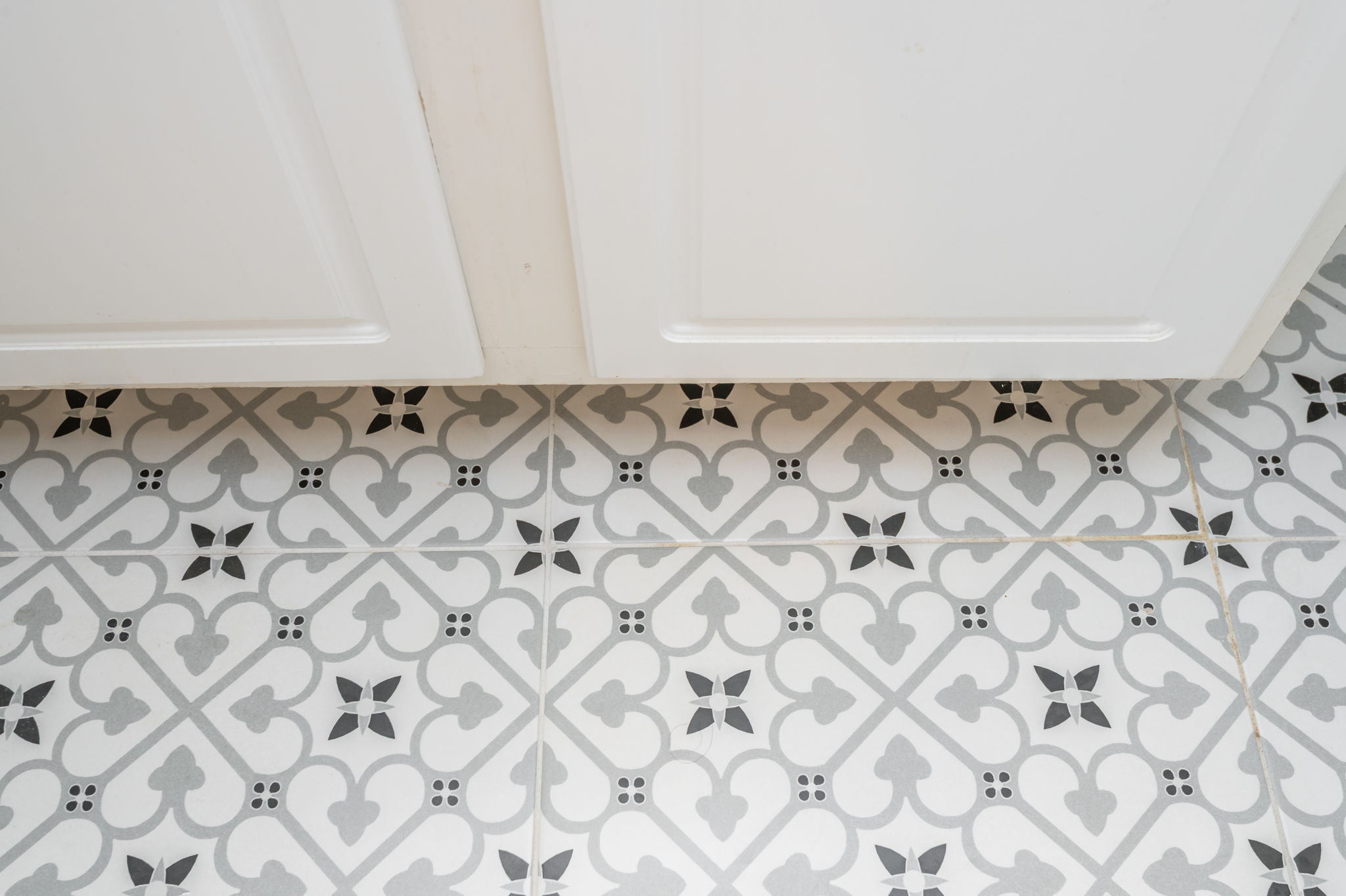 Spare bath upgraded flooring.