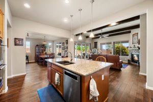 Kitchen to Living Room and Dining