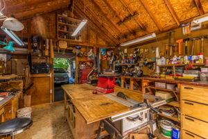 Workshop enclosed with wood stove