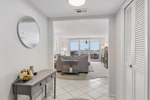 Double doors enter into entryway