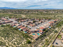 Aerial neighborhood from the back of home