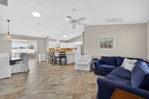 Kitchen, Dining, and Living Rooms