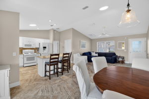 Kitchen, Dining, and Living Rooms