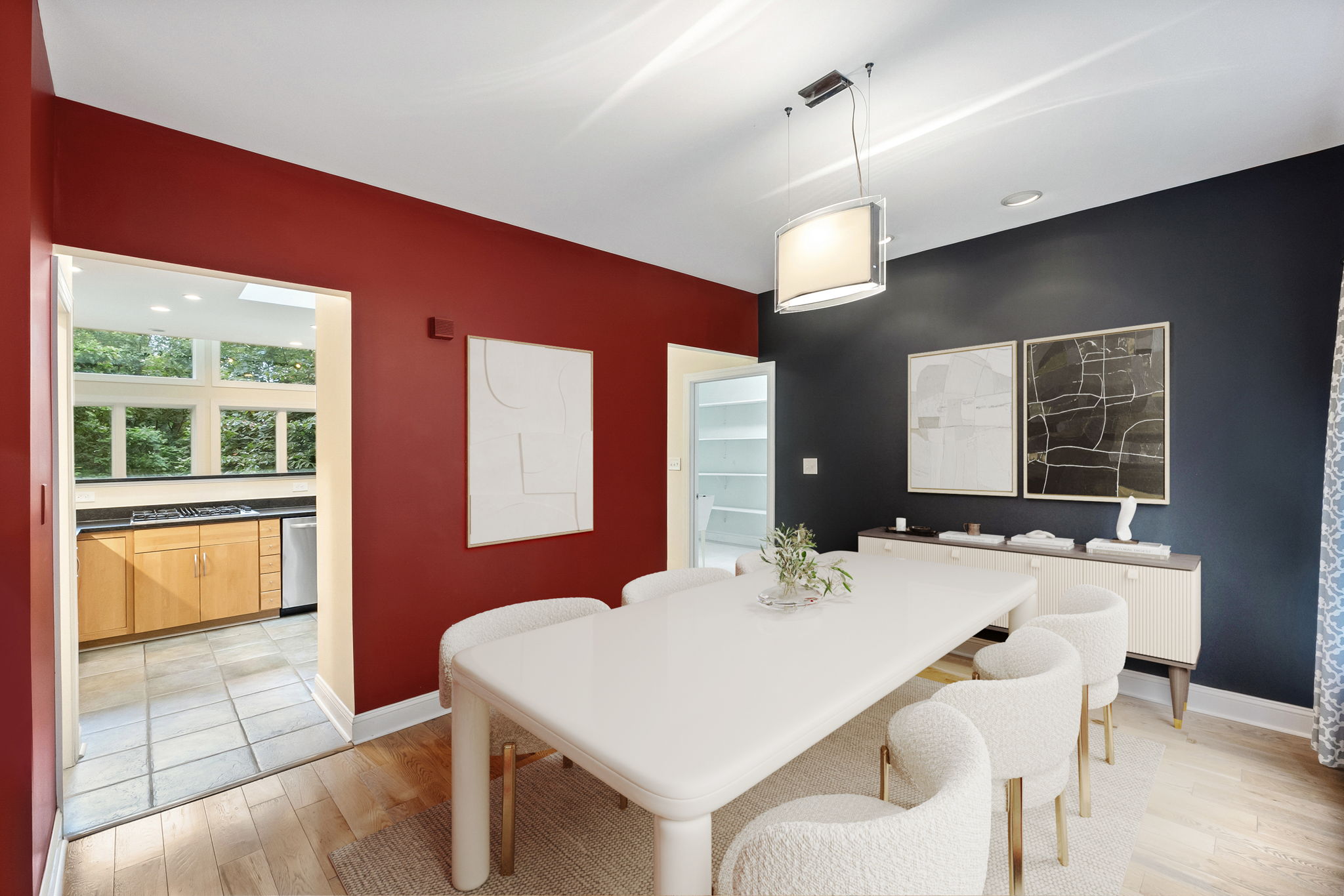 Dining room staged