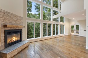 Huge wall of windows in the family room