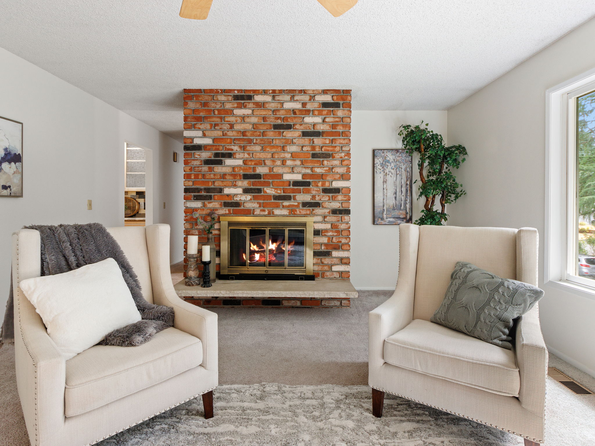Living Room - Wood Fireplace