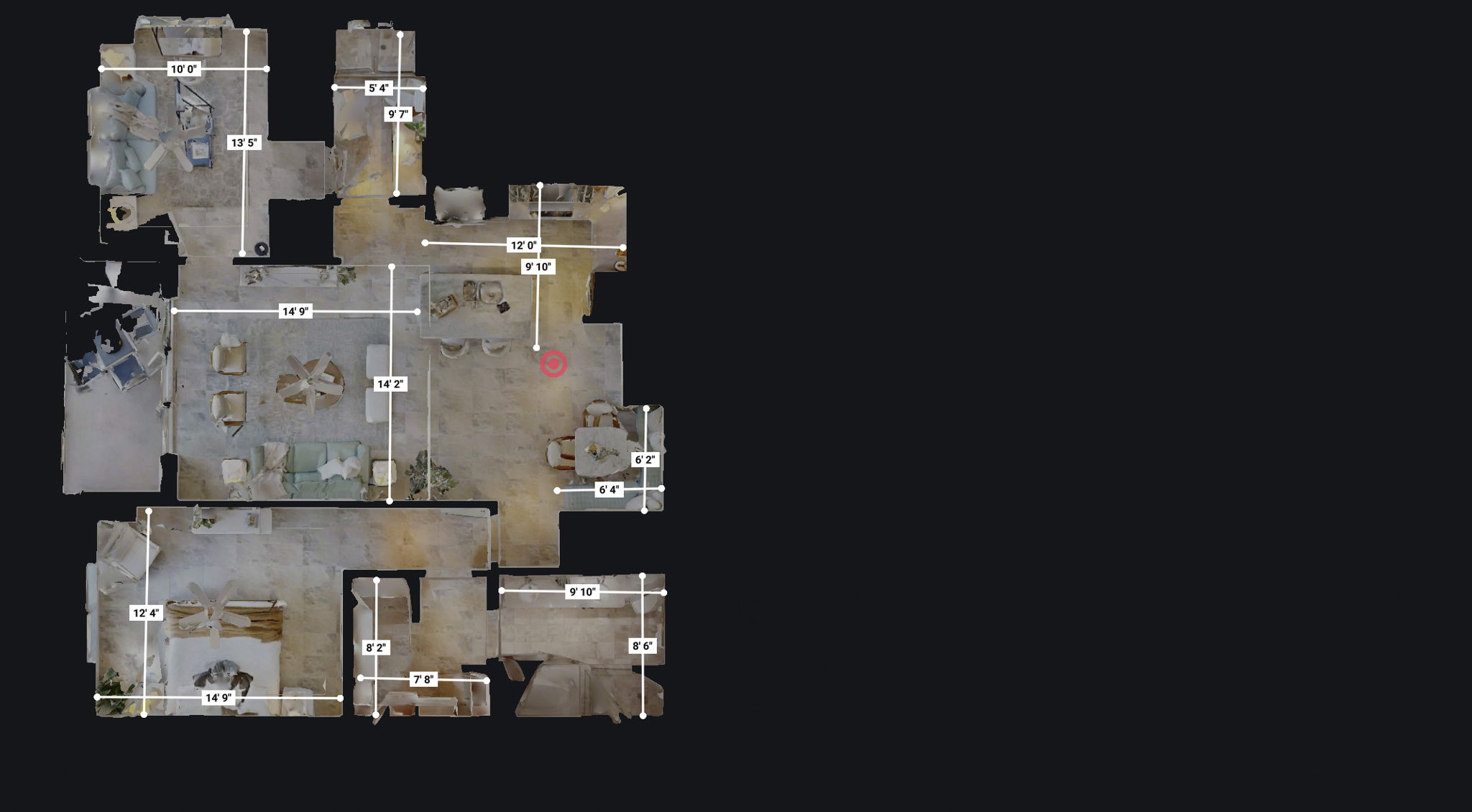 Room Measurements - 1350 Main St - Unit #700