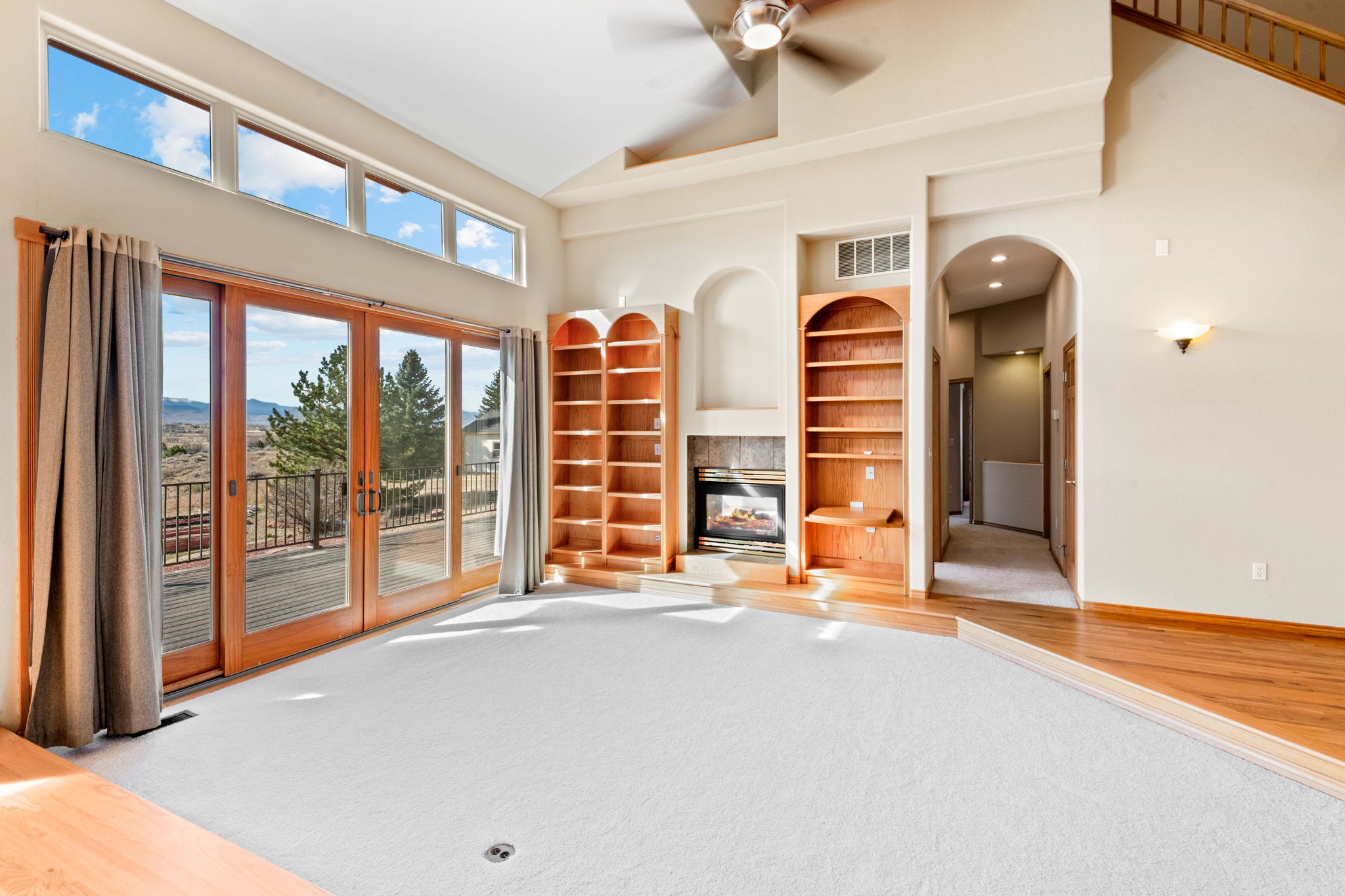 Living room with Built-ins, Art Niche, Fireplace