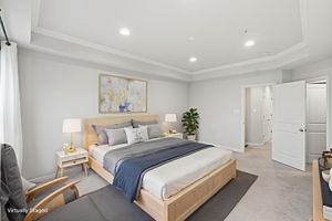 Primary Bedroom with Coffered Ceiling