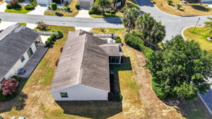 Aerial Rear Elevation with Large Corner Lot and Privacy Landscaping