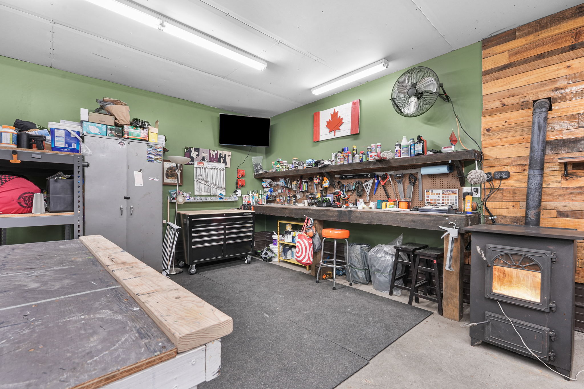 Coal Stove in Garage