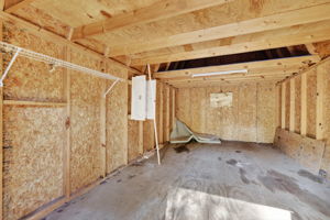 Interior of Enclosed Storage Shed