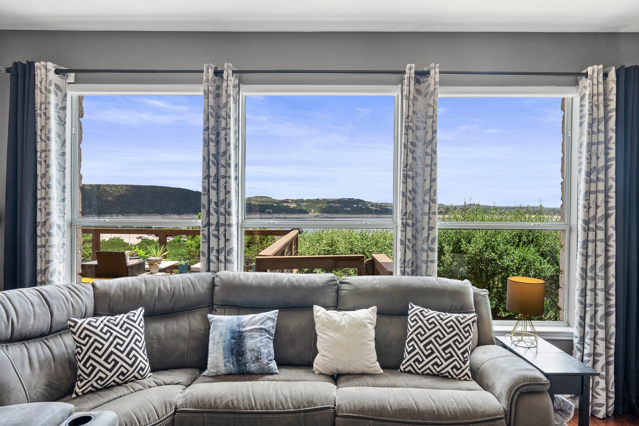 Captivating views from the living room, kitchen and back deck.