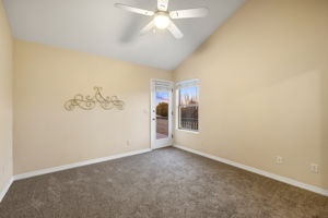 Bedroom 2 with Exterior Door to Back Deck