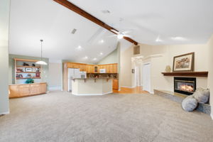 Great Room to Kitchen is open and large