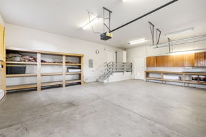3 Car Garage with Workbench & Shelving