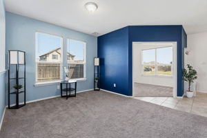 Study is through that opening and front door on the right.