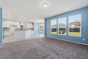 Living is open to the kitchen and the breakfast area.