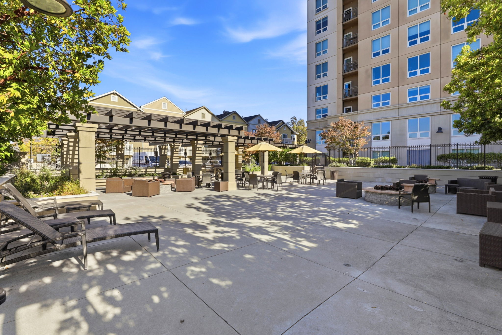 Community area with fire pits and BBQ Grill