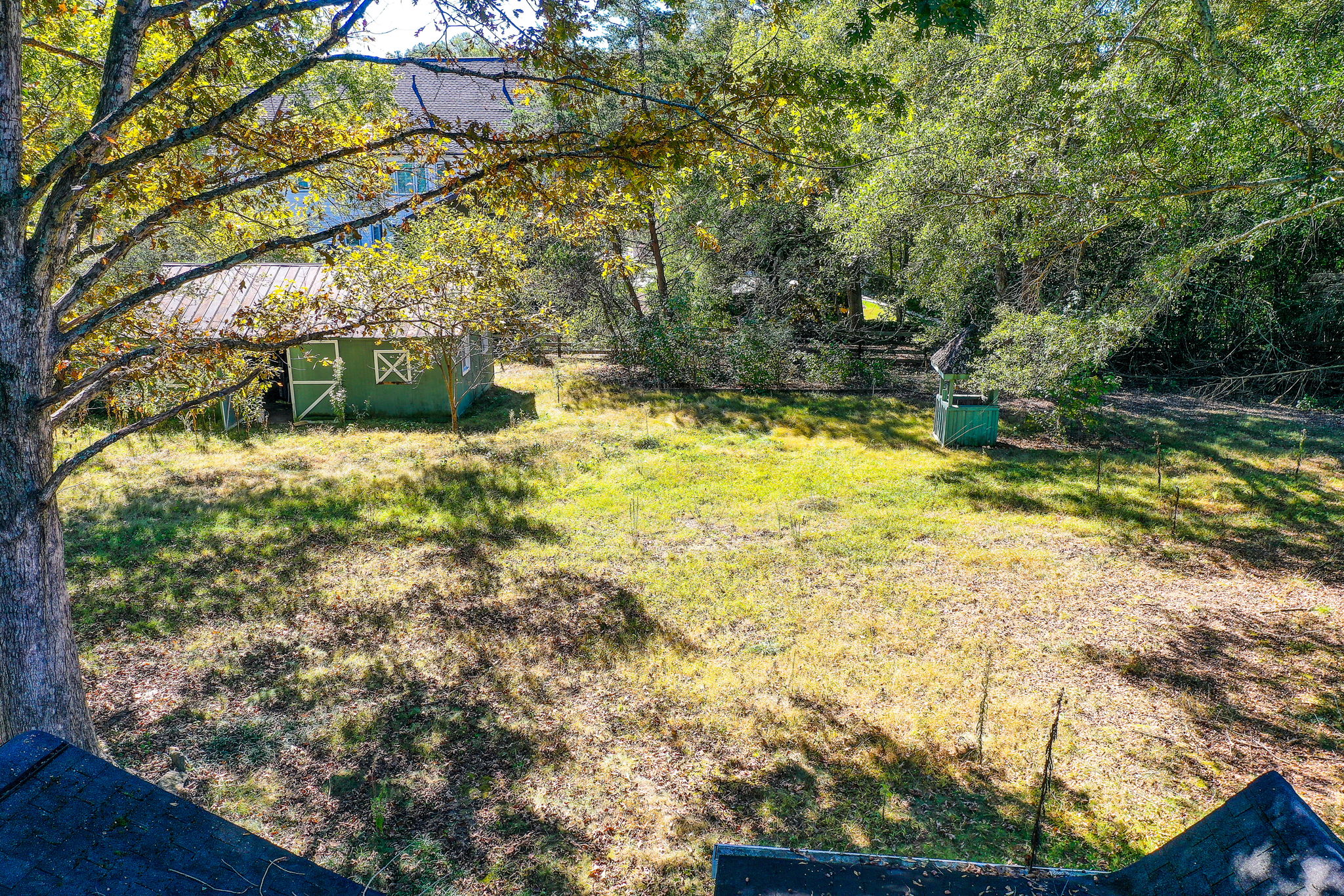 3 Aerial Back Yard w Roofline Reference