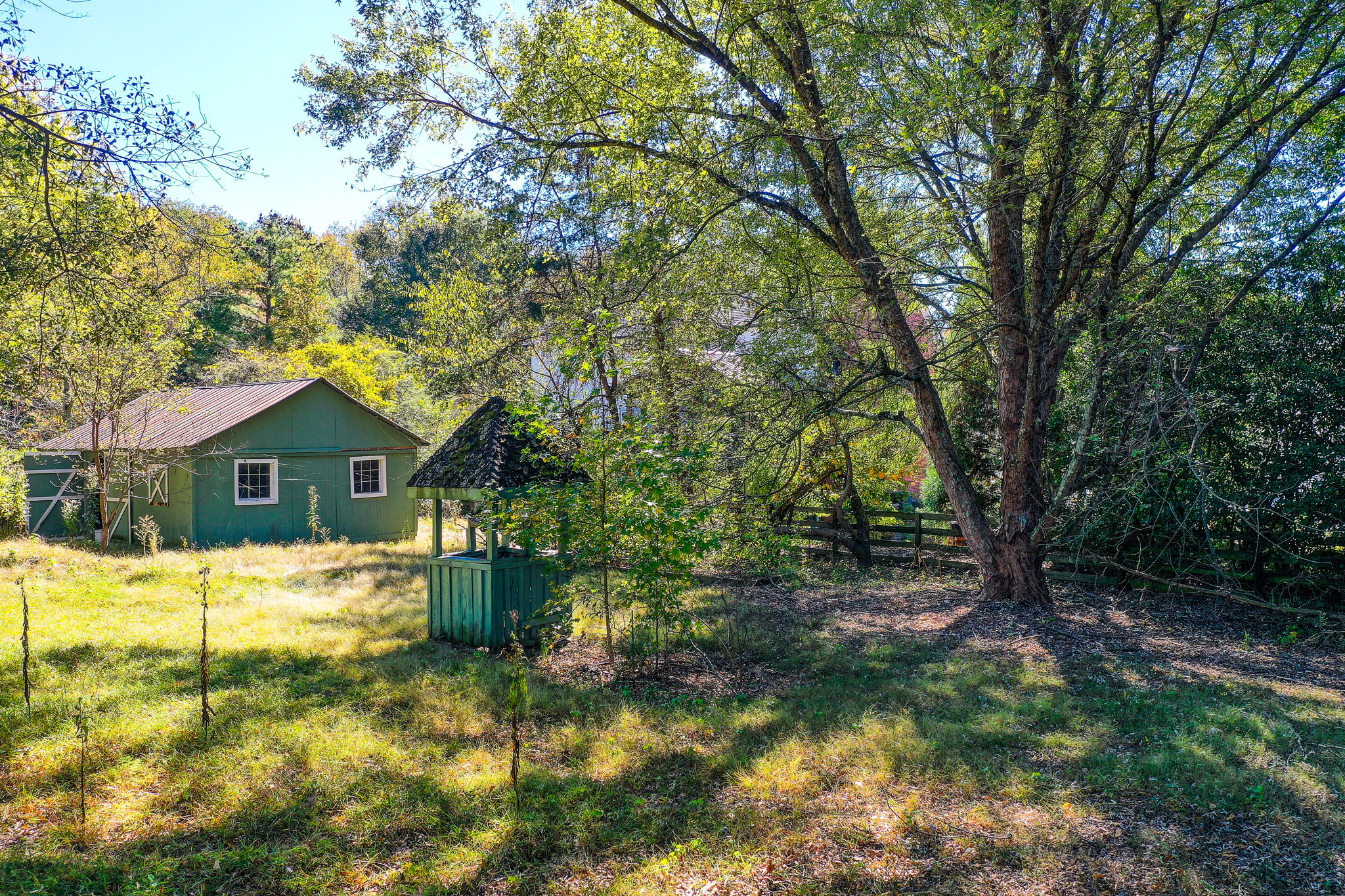 5 Aerial Back Yard Partial w Shed + Well
