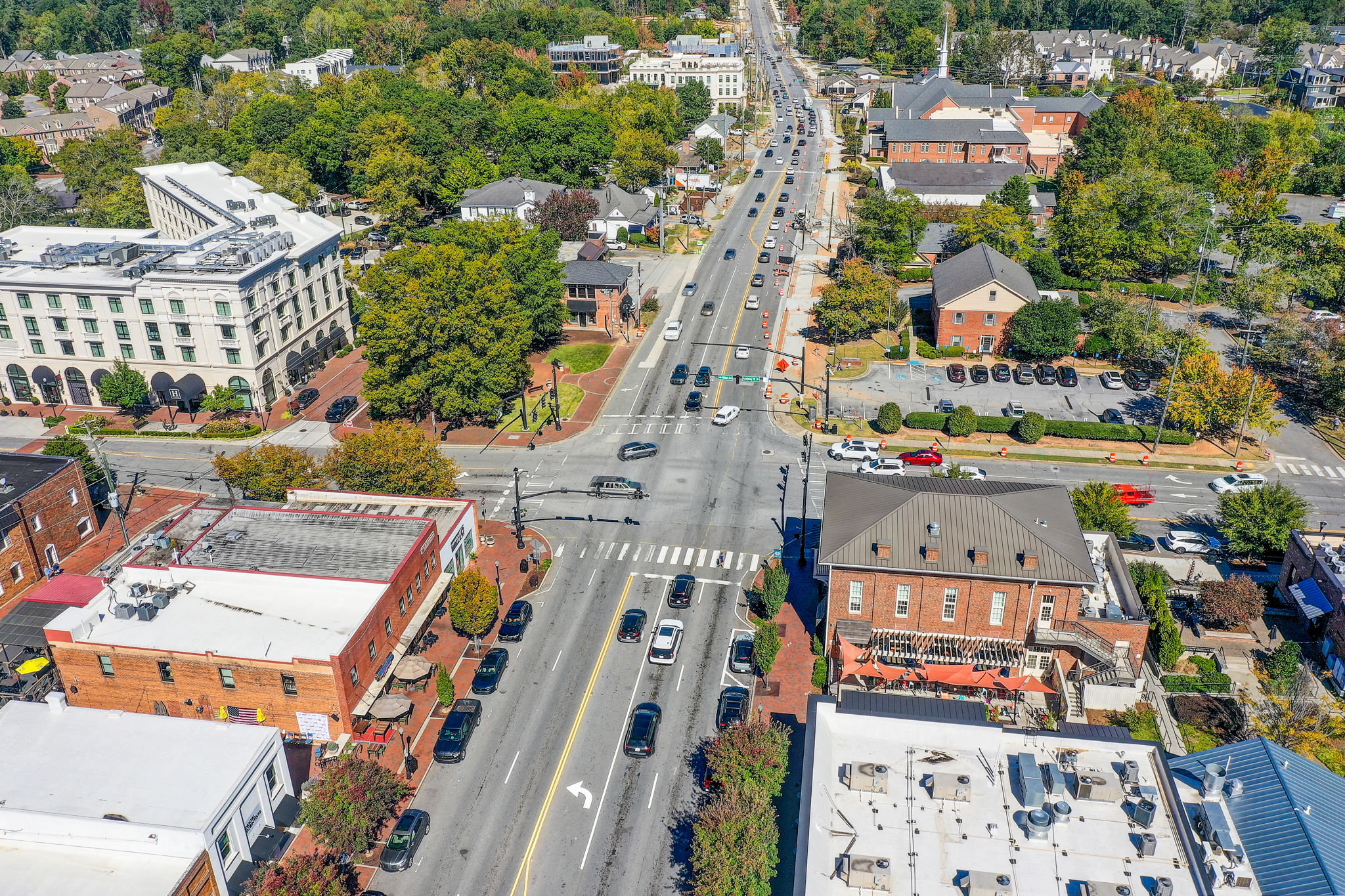 17 Aerial Downtown Alpharetta Main Street A
