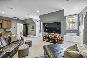 upstairs recreation rooms with kitchenette - subzero mini fridge, microwave, soft close drawers and cabinets, granite counter