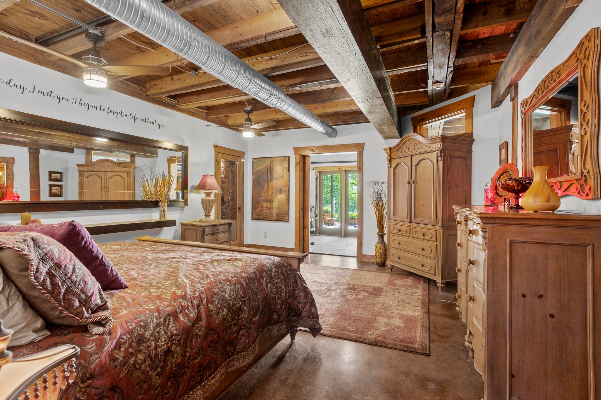 Looking out to pool and lake