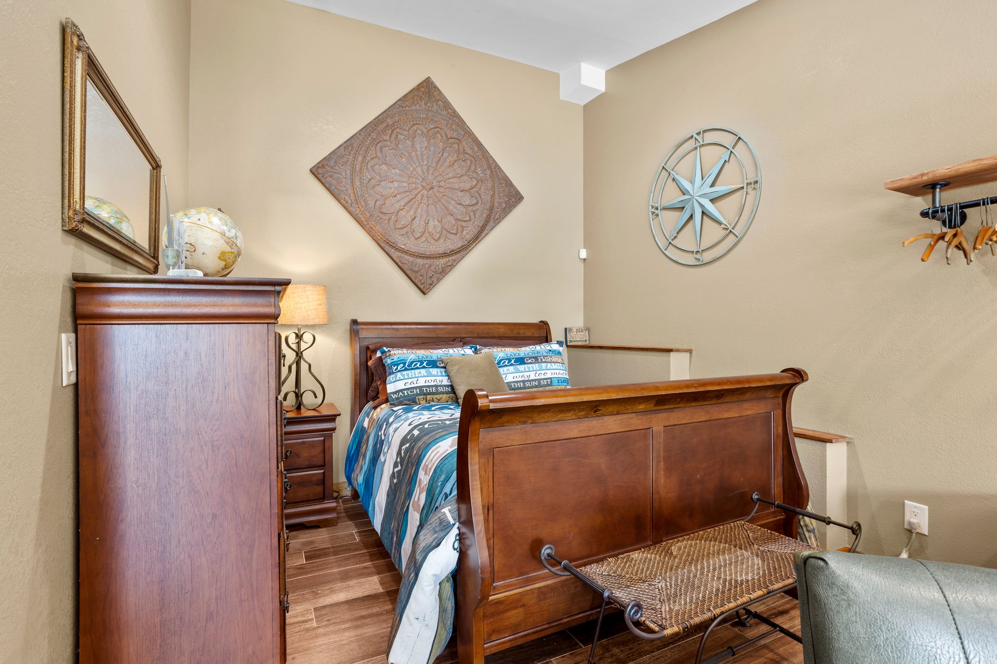 Sleep well!  Bureau opens to coffee maker!