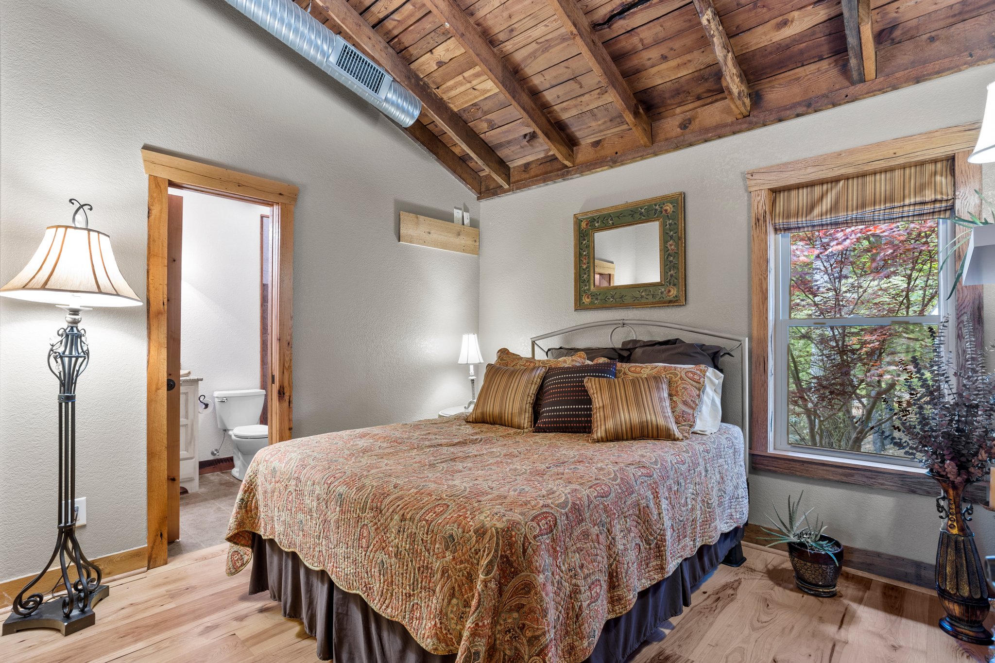 Second bedroom has pocket door leading to bath.