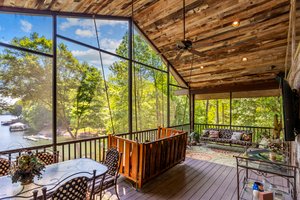 Full bed swing hung from the rafters!
