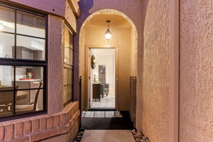 Arched entry to front door