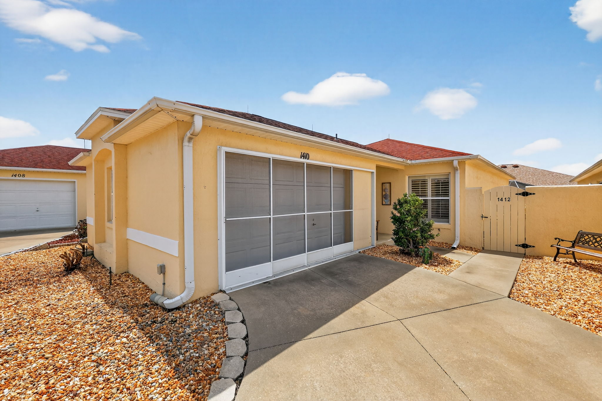 Front Elevation with Garage Door Screen