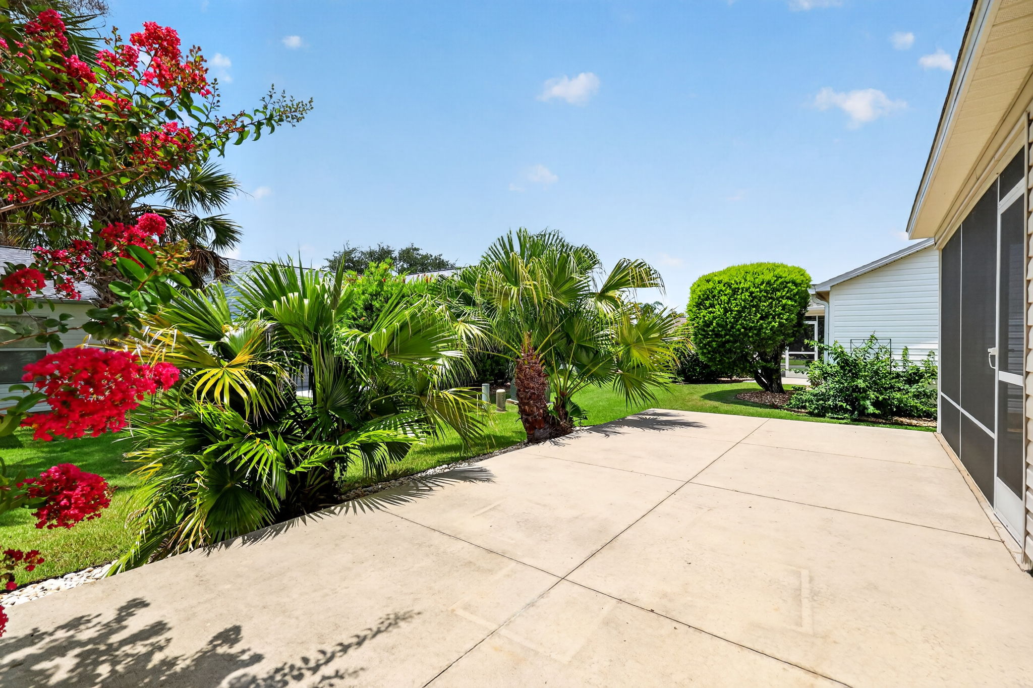 Spacious 20'x20' Rear Patio with Privacy Landscaping