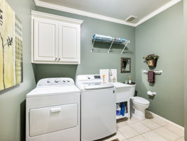 Laundry off Garage and Kitchen with Half Bath