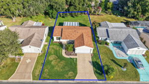 Aerial Front Elevation with Property Lines and Private Rear Yard