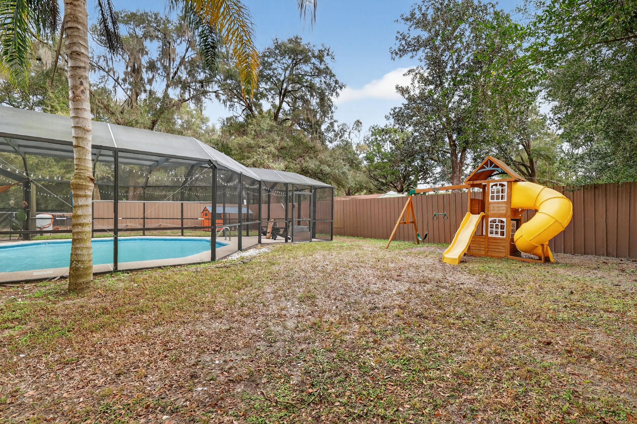 Swimming Pool with Fenced Side Yard