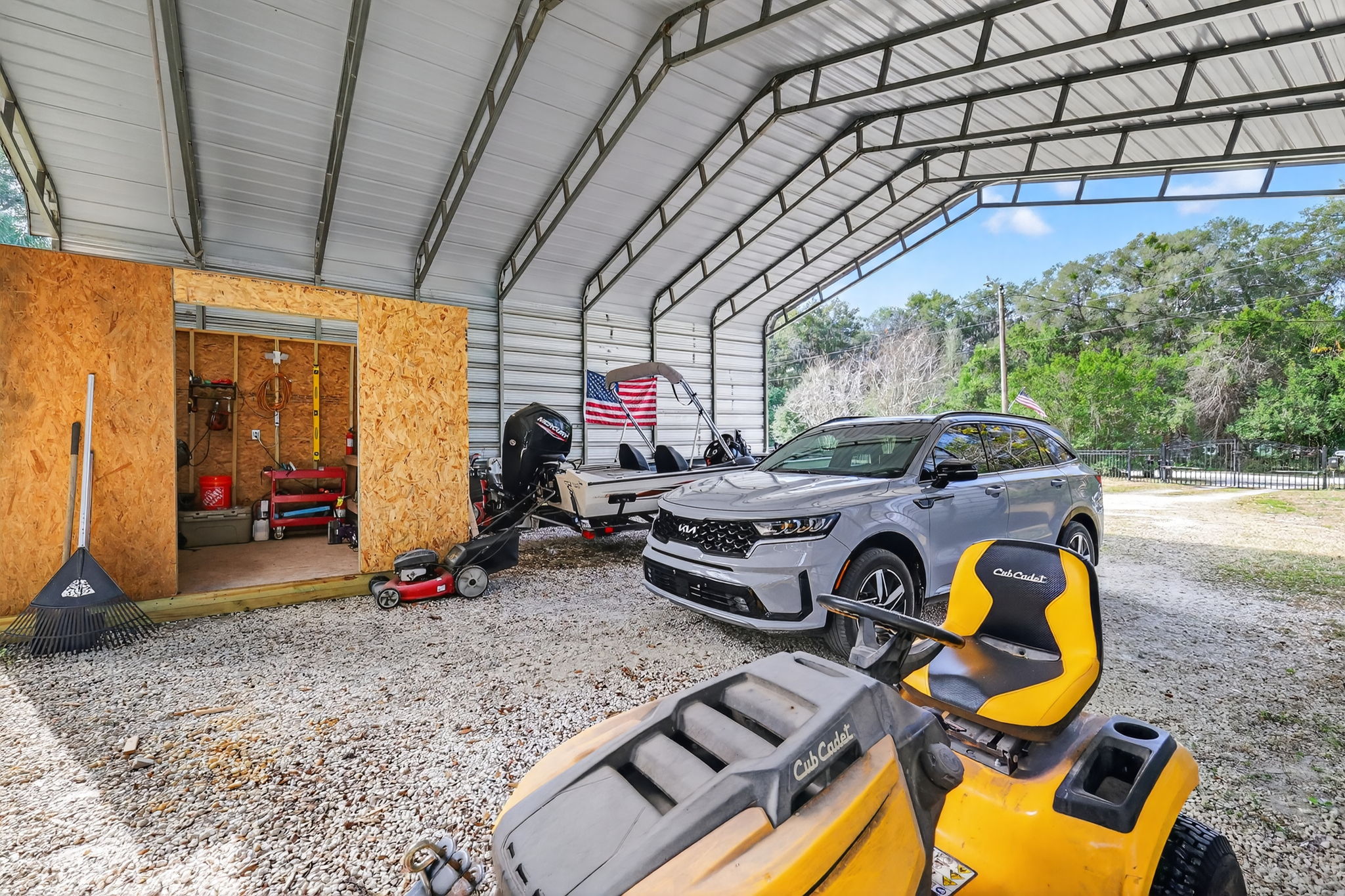 Metal Pole Barn with Interior Workshop