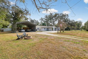 Front Driveway, Firepit, and Pool Barn